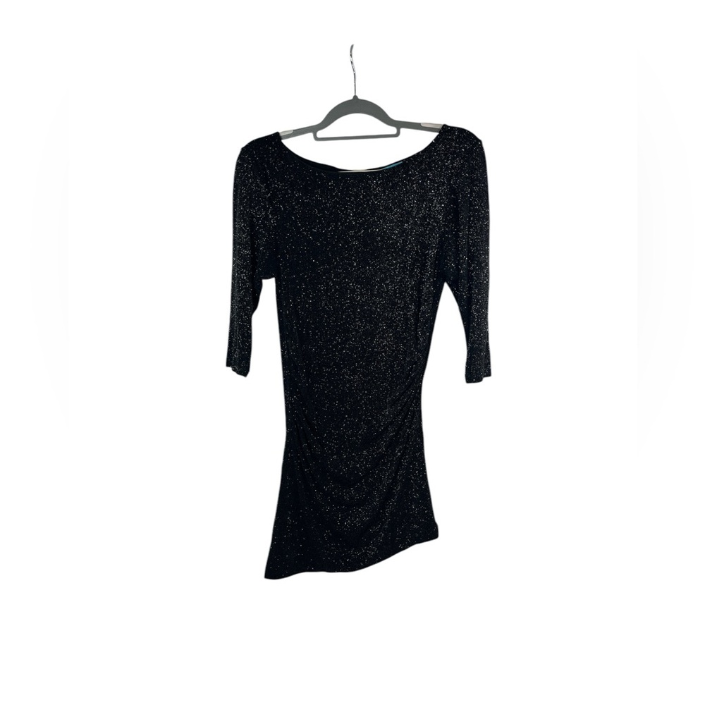Alice + Olivia black sparkly shimmer bodycon mini party dress size medium